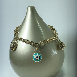 14 Ayar Nazar Boncuklu Mini Çantalı Bileklik